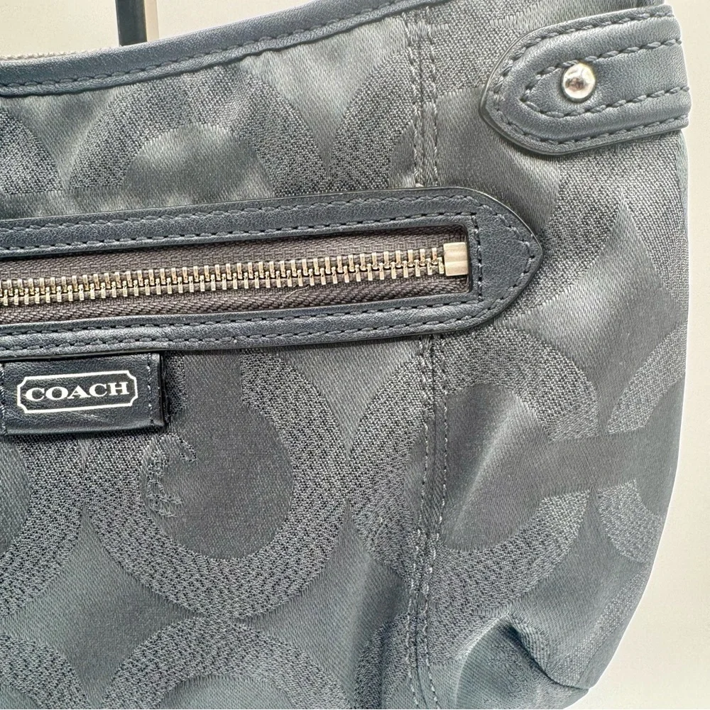 Coach Gray and Blue with Shimmer Shoulder Bag | Very Good Condition